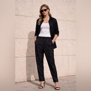 The Kooples Size 3 (Size L/Size 8) Jacquard Silky Tuxedo Pull-On Pant